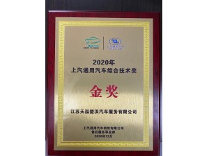 2020年度“上汽通用汽車綜合技術(shù)金獎(jiǎng)”（天泓楚漢）